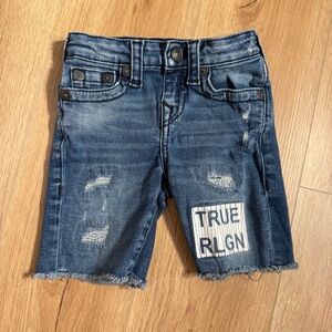 True Religion Kids Blue Geno Denim Jean Shorts Boys Size 3T